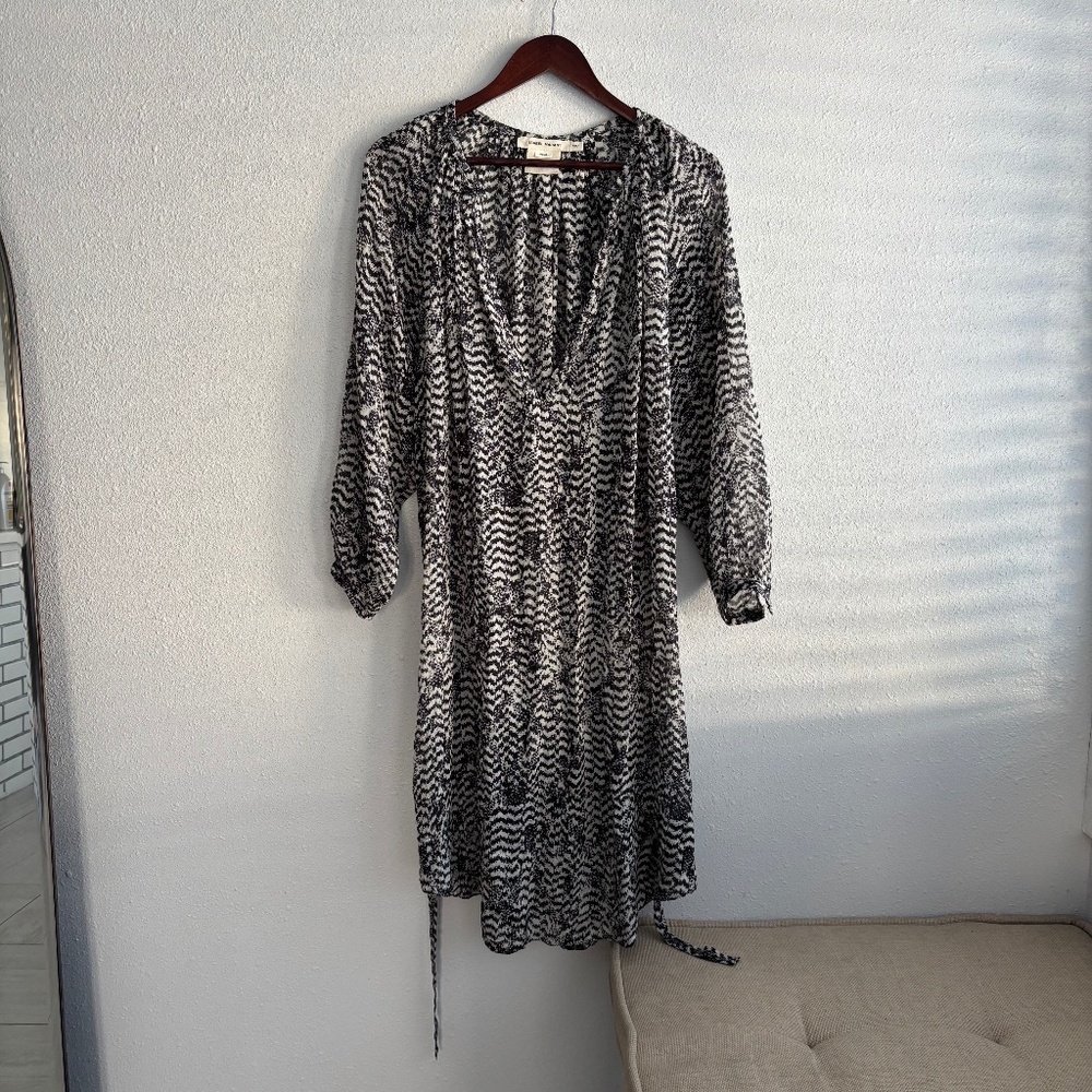 Isabel Marant Pour H&M 100% Silk Sheer Balloon Sleeve Dress